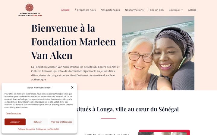 Screenshot of fondationmarleenvanaken-centreandodesartsetculturesafricains.com