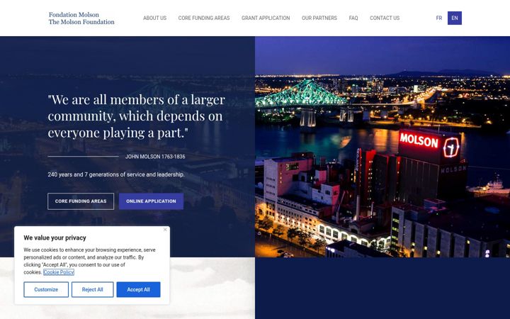 Screenshot of fondationmolson.org