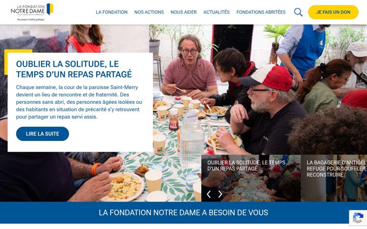 Screenshot of fondationnotredame.fr