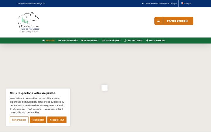 Snimka zaslona za fondationparcomega.ca