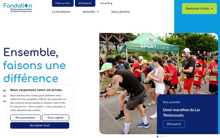 Screenshot of fondationperseverancecssfl.ca