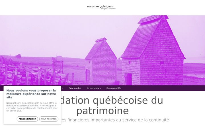 Screenshot of fondationquebecoisedupatrimoine.ca