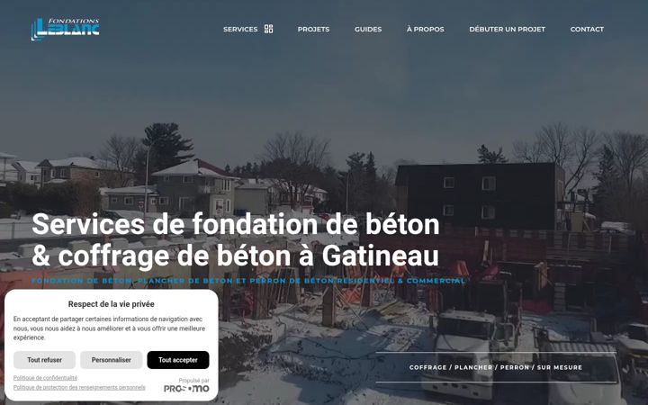 Snimka zaslona za fondationsleblanc.ca