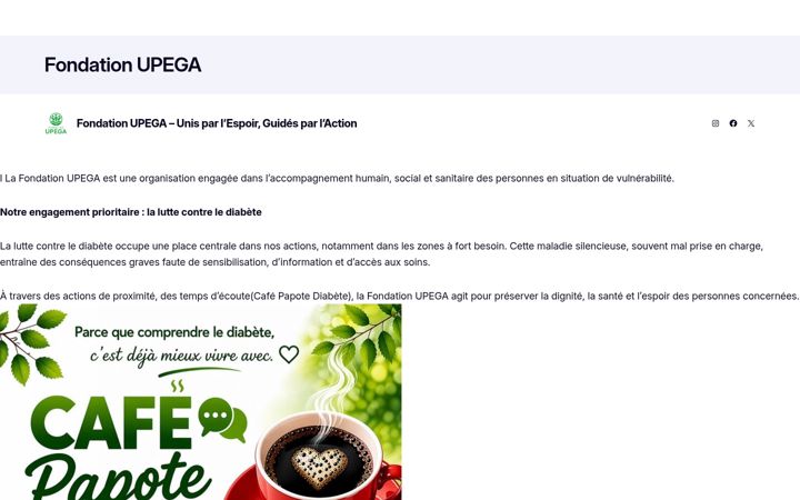 Screenshot of fondationupega.org