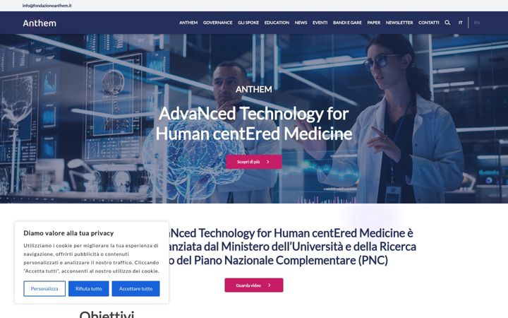 Snimka zaslona za fondazioneanthem.it