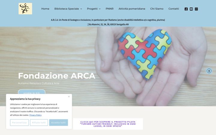 Screenshot of fondazionearca.org
