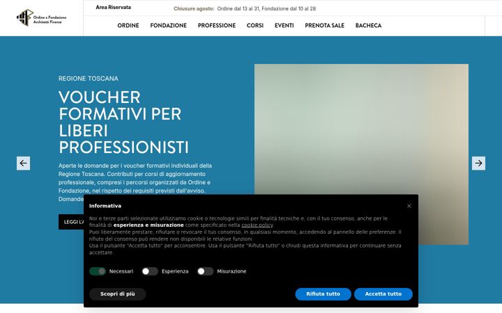 Screenshot of fondazionearchitettifirenze.it