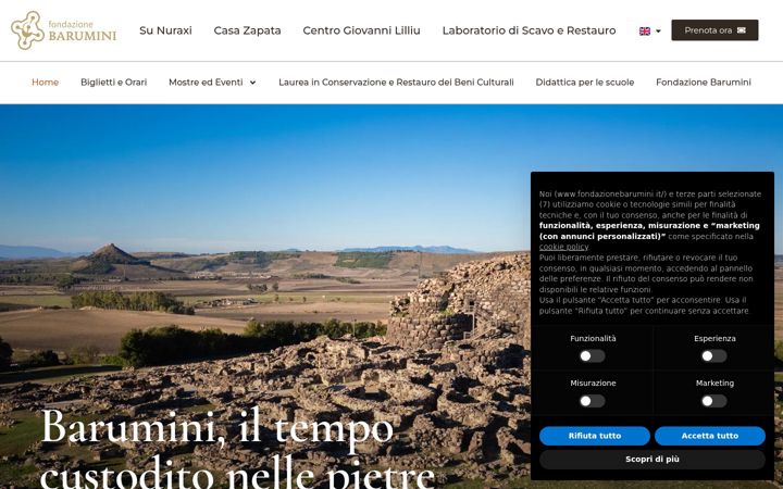 Ekraanipilt saidist fondazionebarumini.it