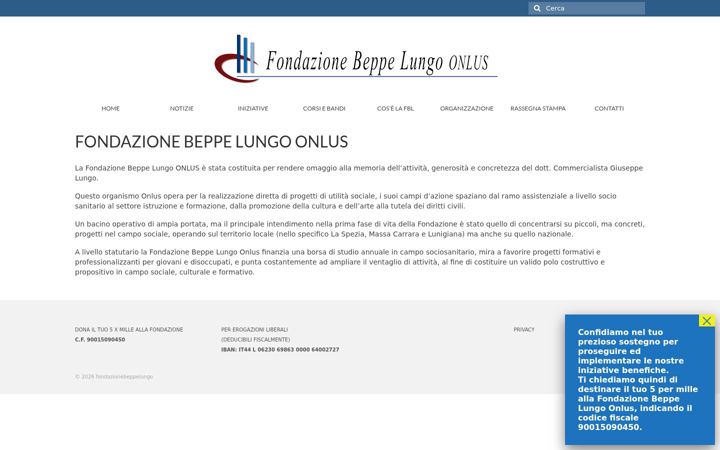Ekraanipilt saidist fondazionebeppelungo.it