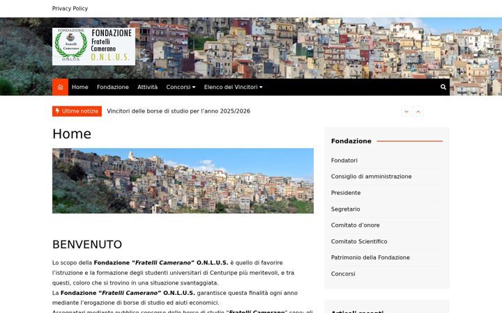 Screenshot van fondazionecamerano.it