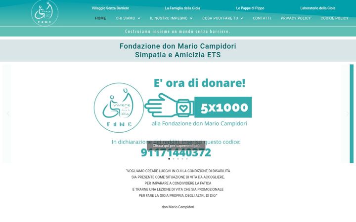 Screenshot van fondazionecampidori.it