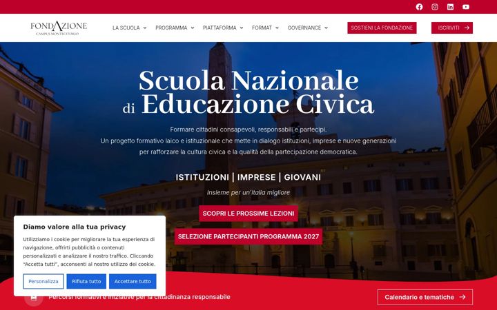 Screenshot van fondazionecampusmontecitorio.it