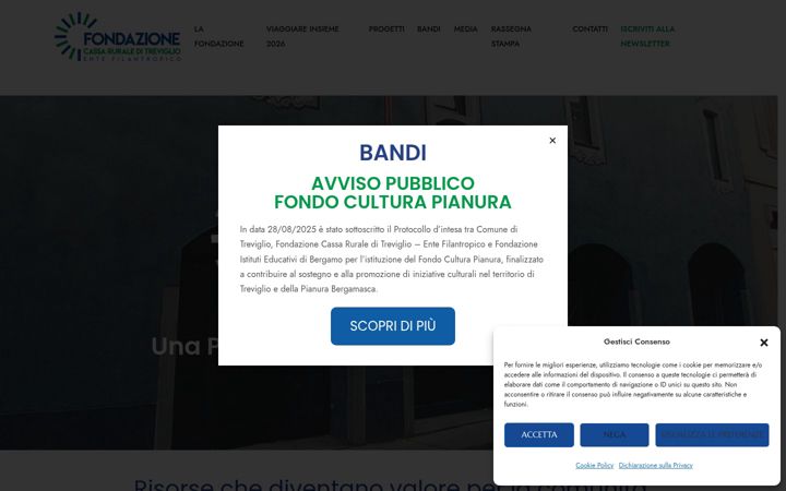Screenshot of fondazionecassaruraletreviglio.it