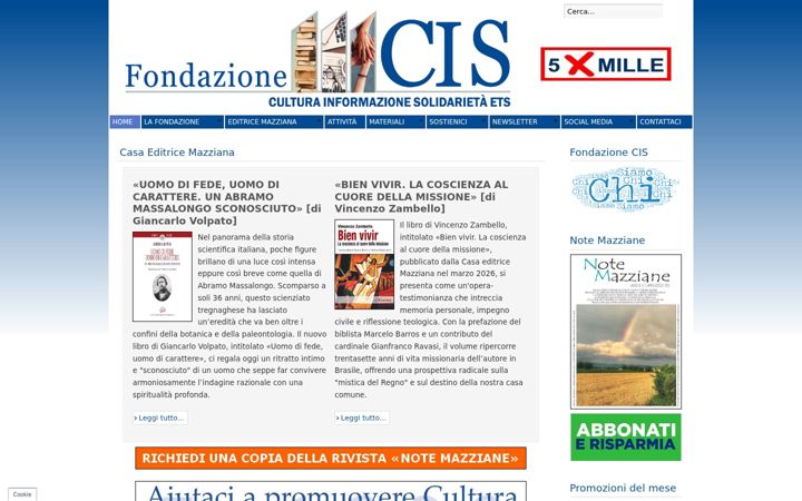 Screenshot of fondazionecis.com