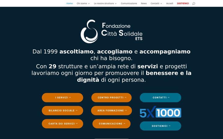 Screenshot van fondazionecittasolidale.it