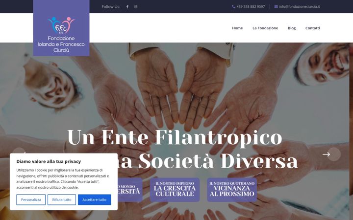 Snimka zaslona za fondazioneciurciu.it