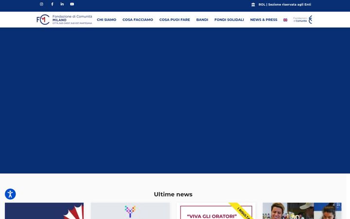 Screenshot of fondazionecomunitamilano.org