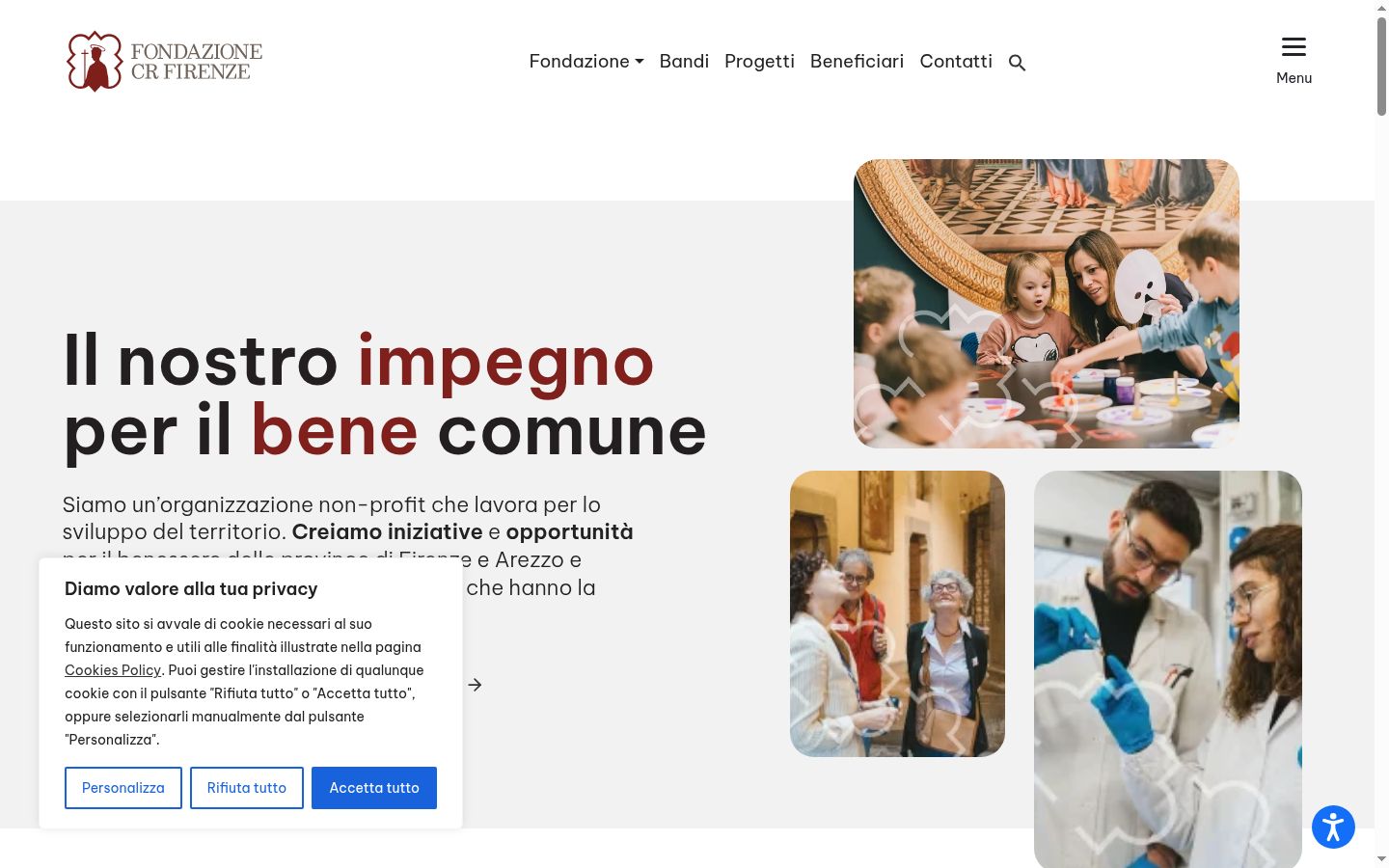 Screenshot of the consent banner shown before any interaction