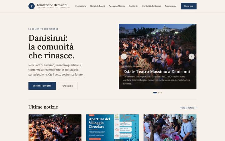 Screenshot of fondazionedanisinni.it