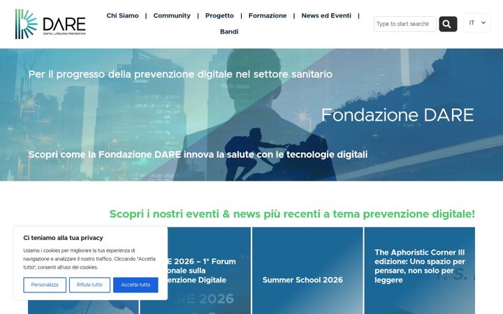 Snimka zaslona za fondazionedare.it
