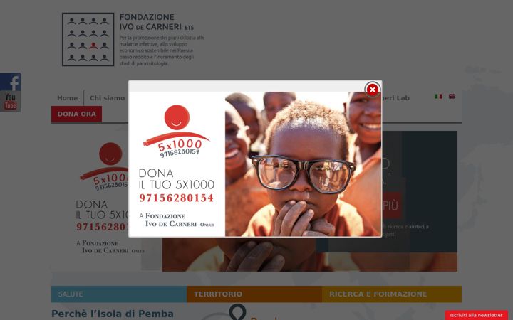 Snimka zaslona za fondazionedecarneri.it