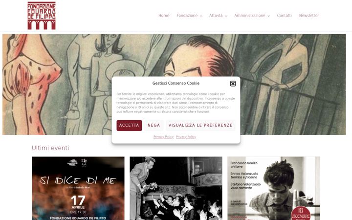Snimka zaslona za fondazionedefilippo.it