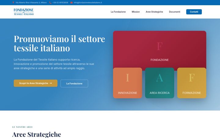 Screenshot of fondazionedeltessileitaliano.it
