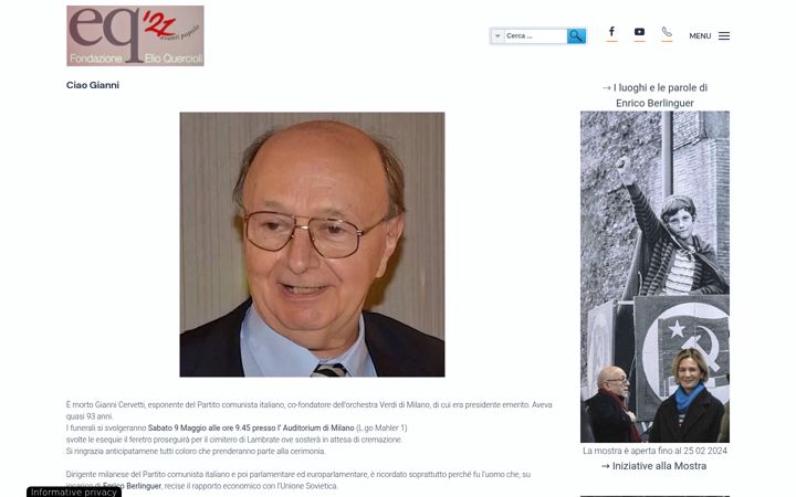 Screenshot of fondazioneelioquercioli.net