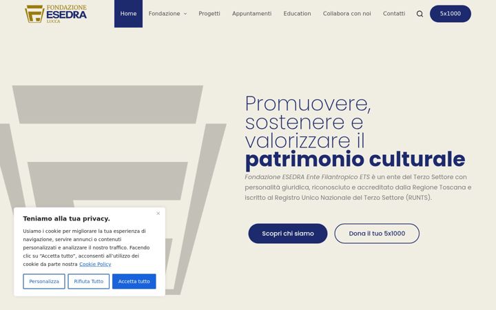 Snimka zaslona za fondazioneesedra.it