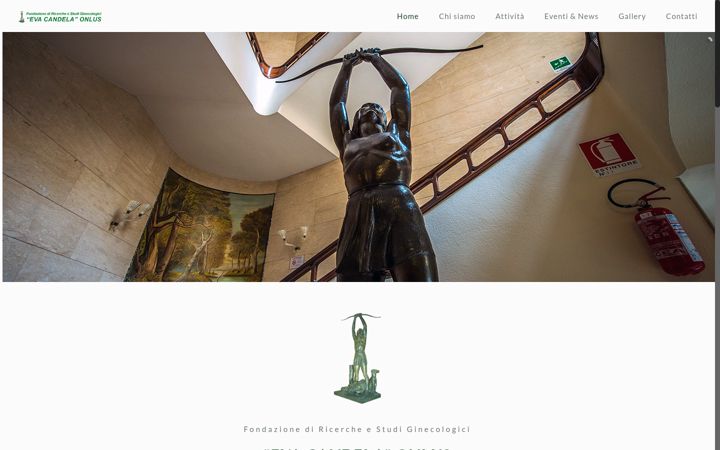 Snimka zaslona za fondazioneevacandela.it