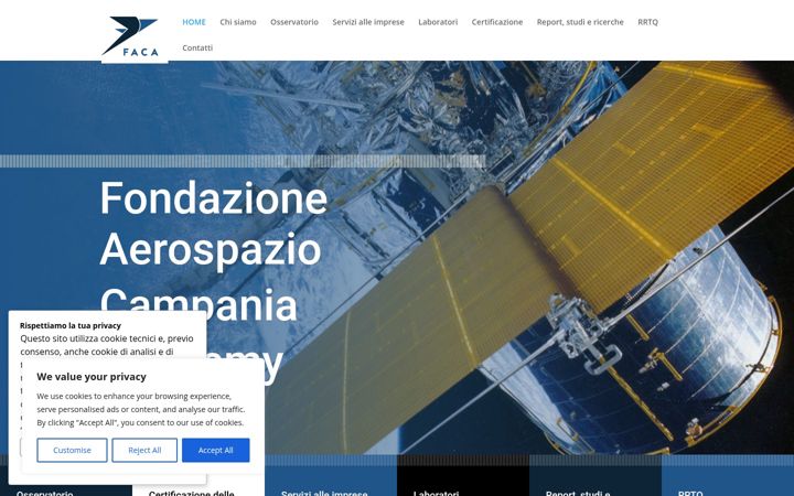 Snimka zaslona za fondazionefaca.it