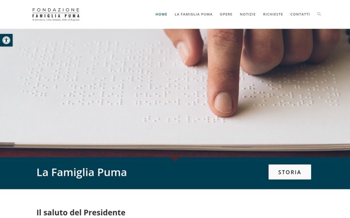 Snimka zaslona za fondazionefamigliapuma.it