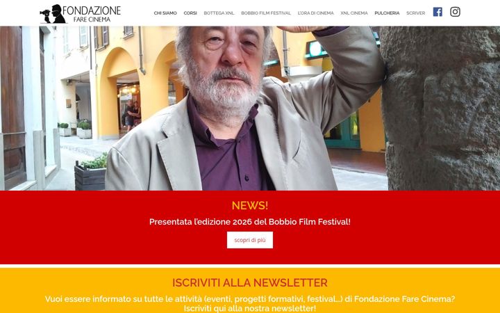 Snimka zaslona za fondazionefarecinema.it