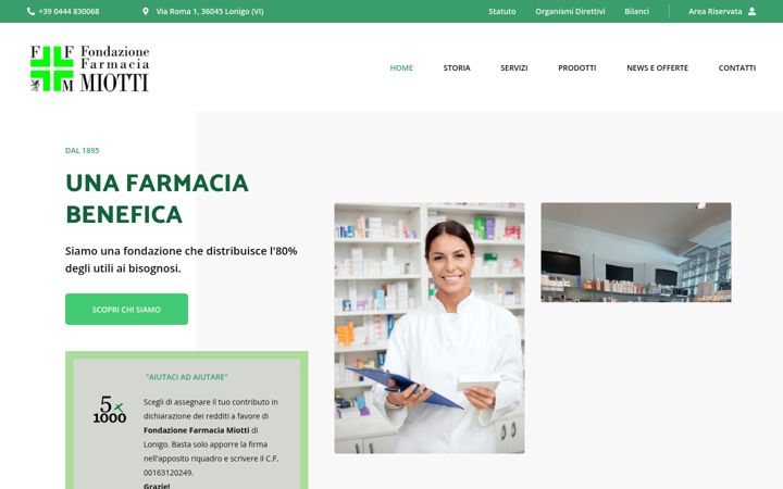 Screenshot von fondazionefarmaciamiotti.it