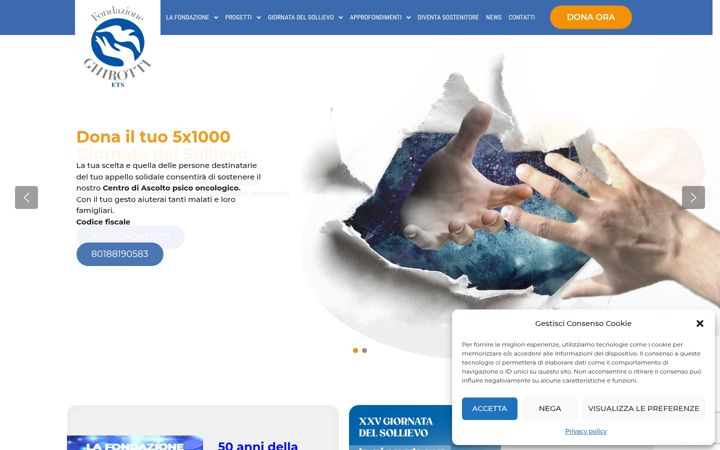 Screenshot van fondazioneghirotti.it