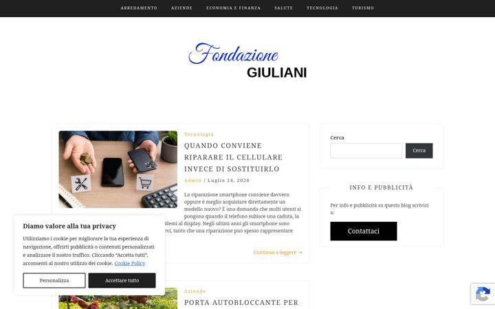 Screenshot van fondazionegiuliani.it