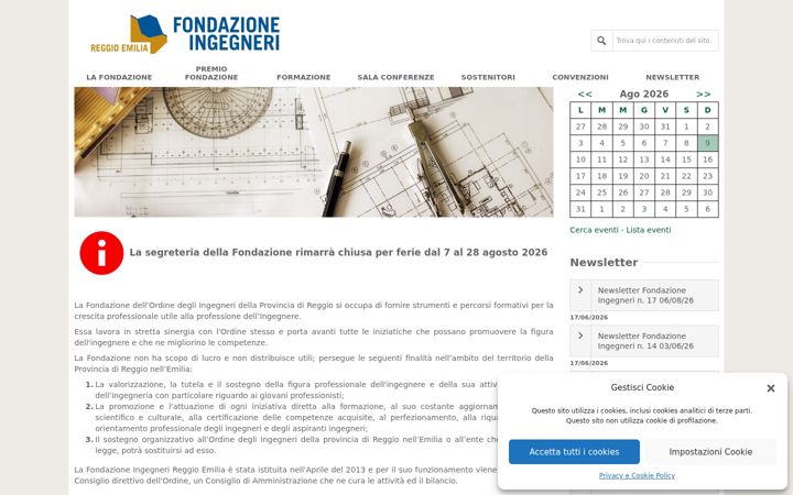 Screenshot of fondazioneingegneri-re.it