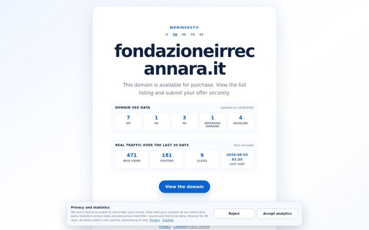 Screenshot of fondazioneirrecannara.it