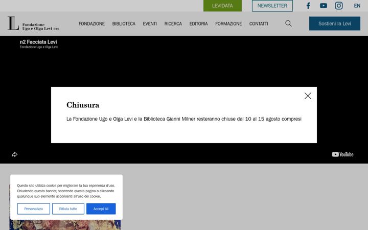 Screenshot ta' fondazionelevi.it