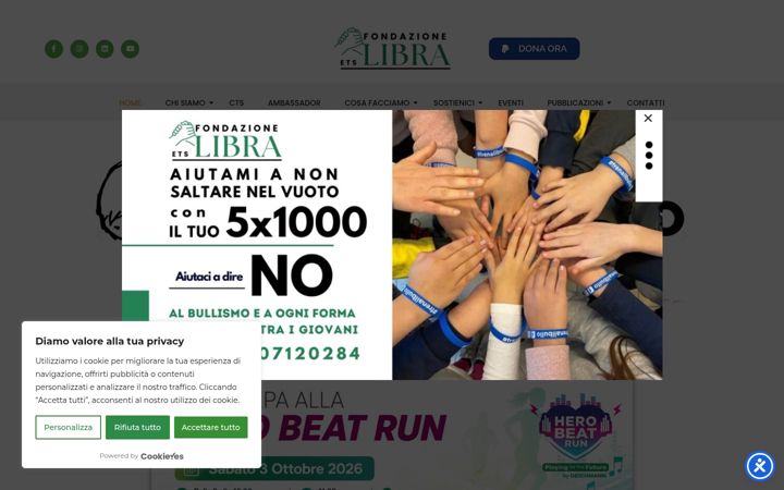 Screenshot of fondazionelibra.org