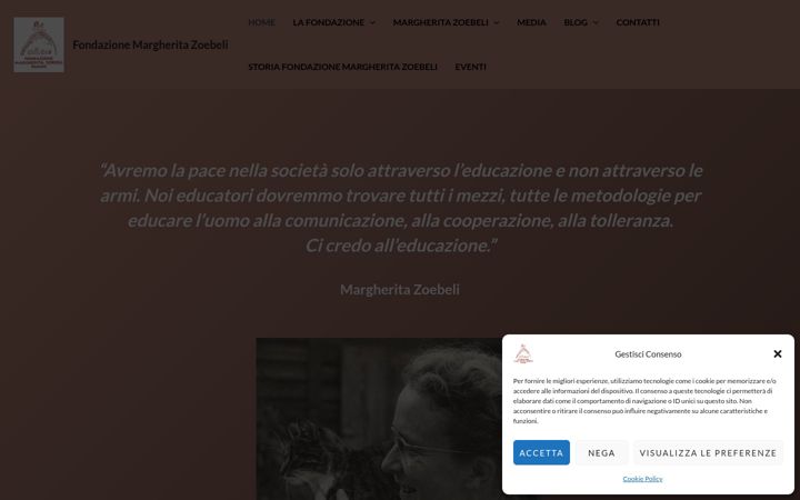 Screenshot of fondazionemargheritazoebeli.it