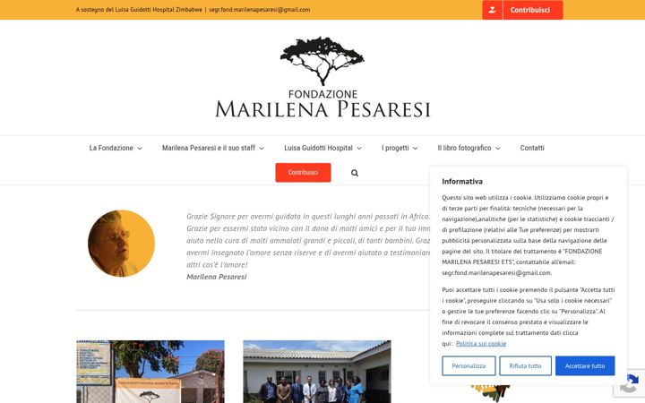 Screenshot of fondazionemarilenapesaresi.org