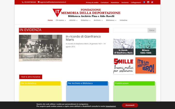 Screenshot of fondazionememoriadeportazione.it