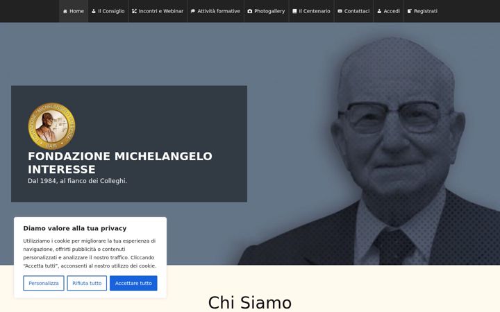 Screenshot of fondazionemichelangelointeresse.it