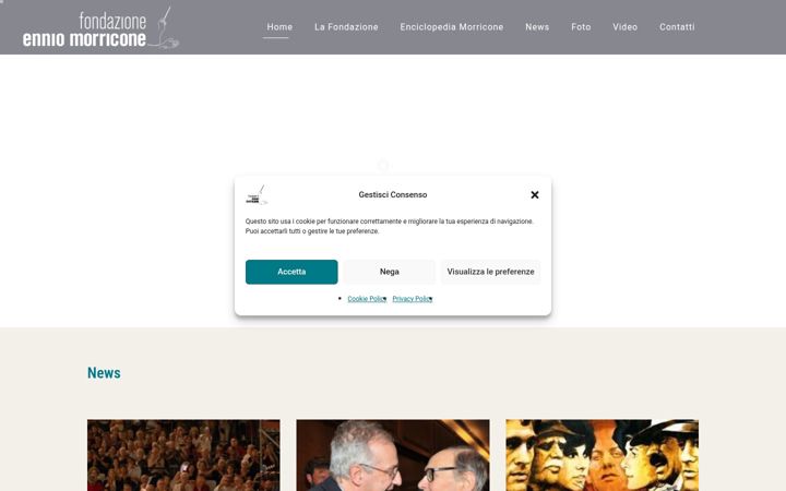 Screenshot ta' fondazionemorricone.it