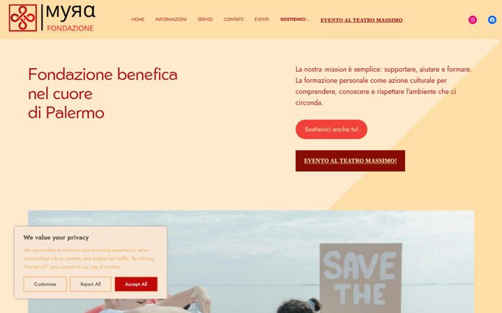 Screenshot of fondazionemyra.org