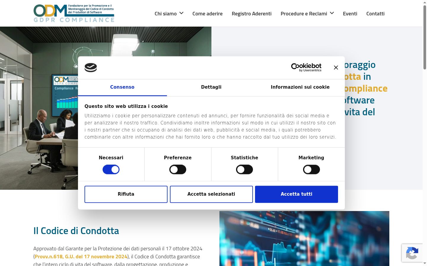 Screenshot tal-banner tal-kunsens muri qabel kwalunkwe interazzjoni