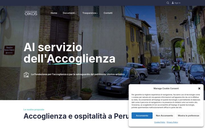 Screenshot of fondazioneoikos.org