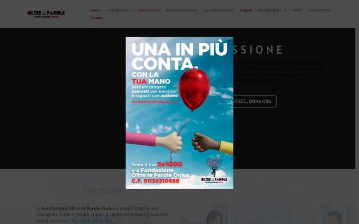 Screenshot ta' fondazioneoltreleparole.it