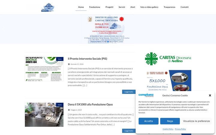 Screenshot ta' fondazioneopusolidarietatispax.it